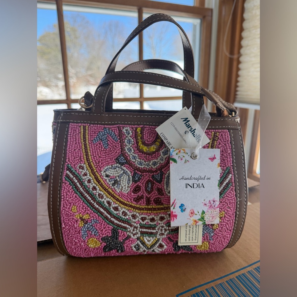 Pink Beaded Mini Bag